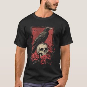 Raven Crow Y2K Grunge Aesthetic Dark Bird Goth Sku T-Shirt