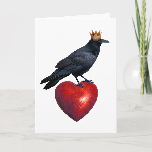 Raven Crown Red Heart Card (Front)
