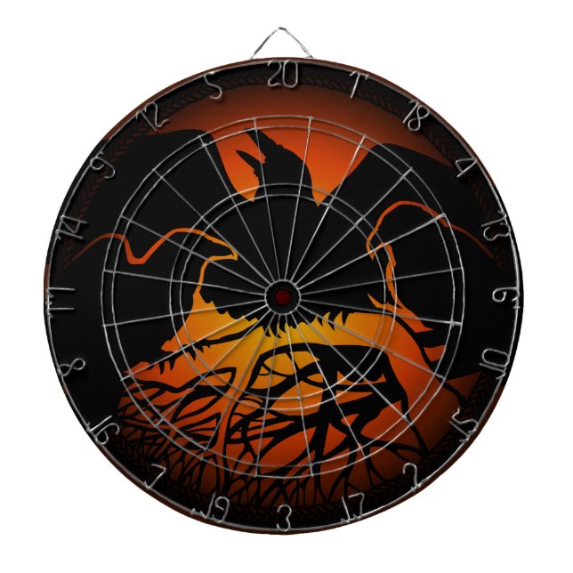 Raven Dartboard Cool Tribal Raven Art Dartboard (Front)