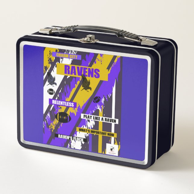 Raven design metal lunchbox (Front)