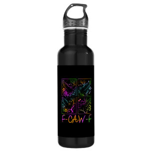 Raven F-Caw-F Colorful Neon Goth Bird Funny 710 Ml Water Bottle