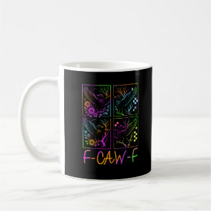 Raven F-Caw-F Colorful Neon Goth Bird Funny  Coffee Mug