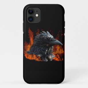 Raven Flames Wiccan Gothic Design iPhone 11 Case