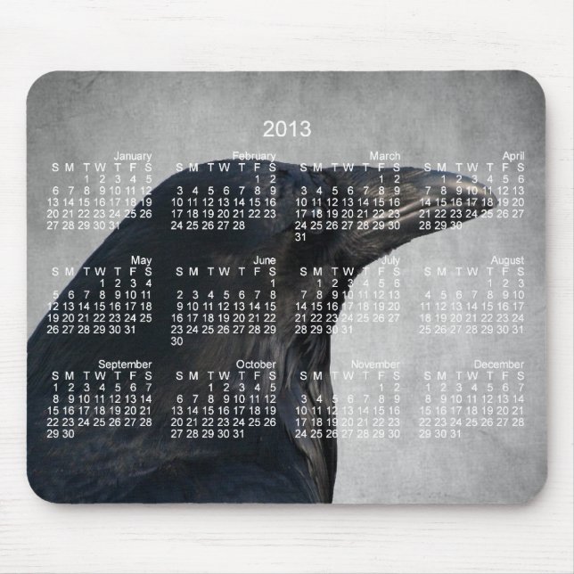 Raven Glamour Shot; 2013 Calendar Mouse Pad (Front)