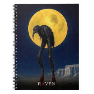 Raven Glowing Legs gothic Surreal Notebook