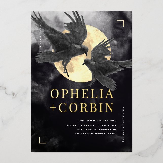 Raven & Golden Moon Black Gothic Wedding (Front)