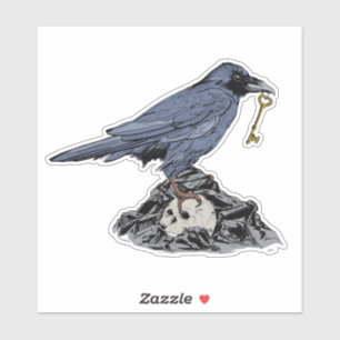 Raven Goth 14" x 14" Custom-Cut Vinyl Stickers