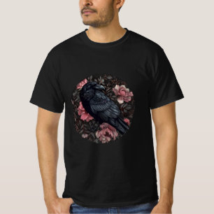 Raven gothic vintage flowers T-Shirt