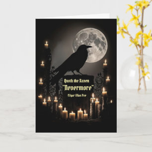 Raven Happy Halloween Quote by Edgar Allan Poe  Card