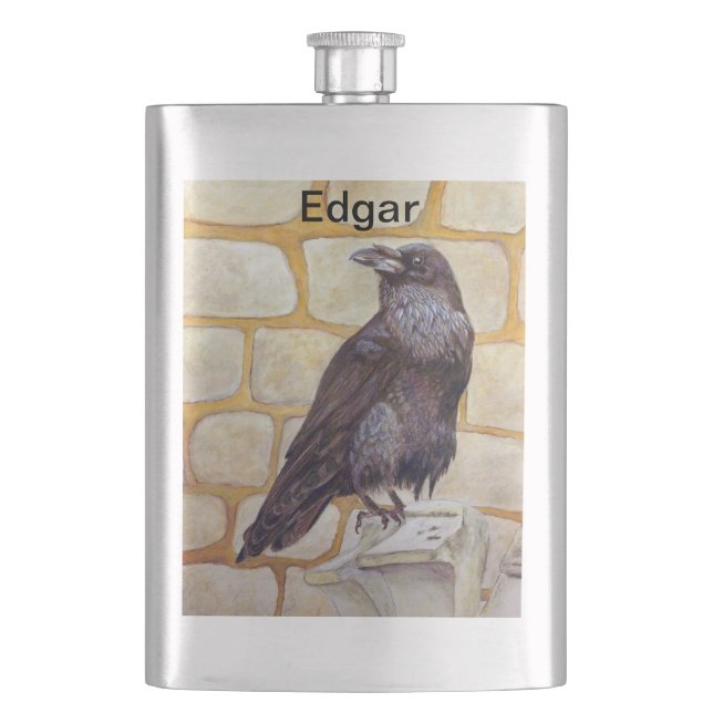 Raven Hip Flask (Front)