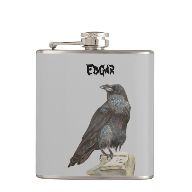 Raven Hip Flask (Front)