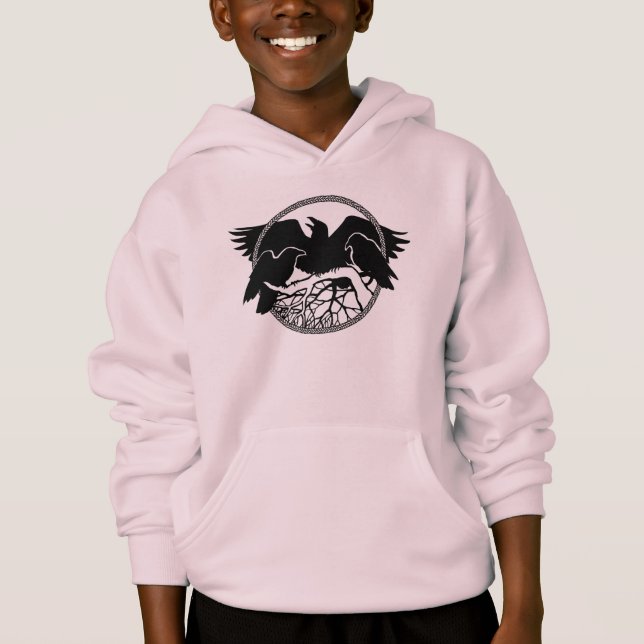 Raven Hoodie Kid's Raven / Crow Art Sweatshirts (Front)