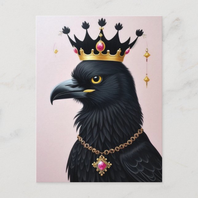 Raven in a crown Postcard (Front)