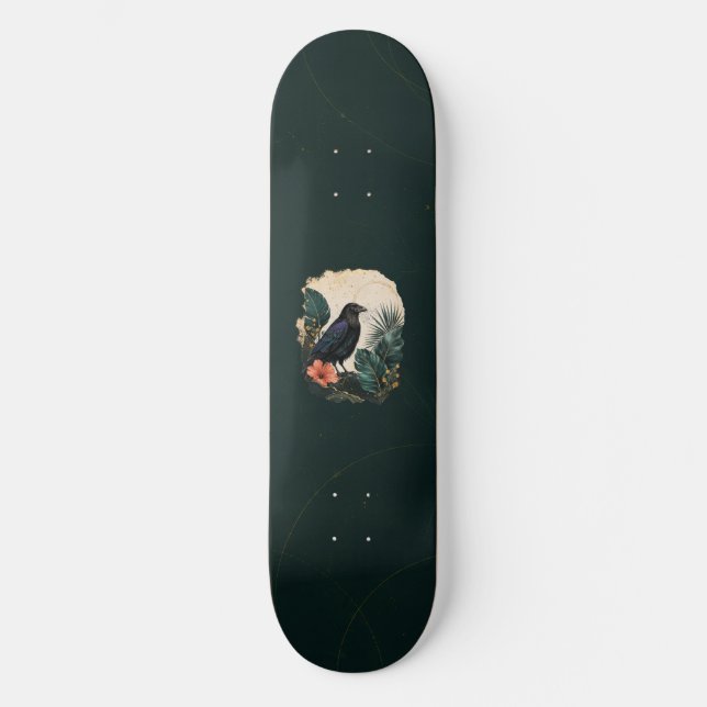 Raven in the Emerald Garden Skateboard (Front)