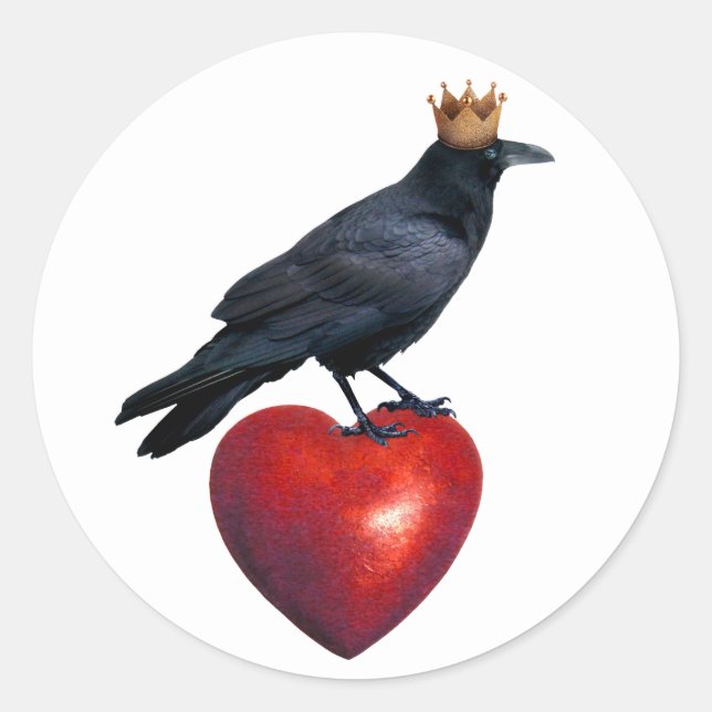 Raven King Heart Sticker (Front)