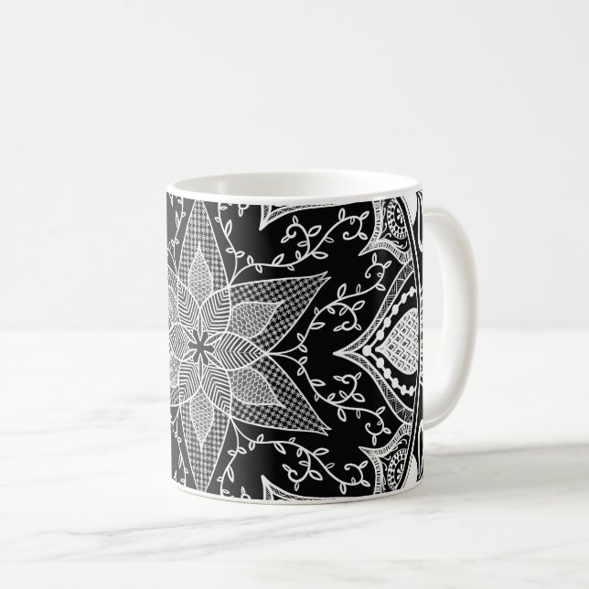 Raven Mandala Coffee Mug (Front Right)
