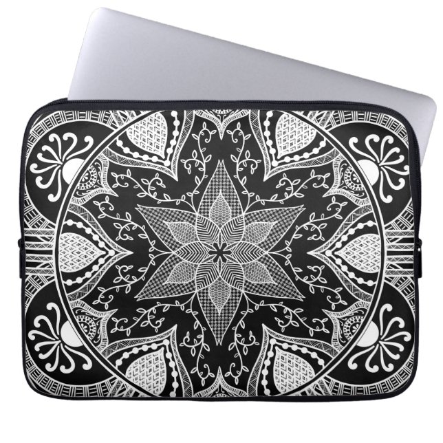 Raven Mandala Laptop Sleeve (Front)