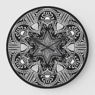 Raven Mandala Large Clock