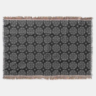 Raven Mandala Throw Blanket