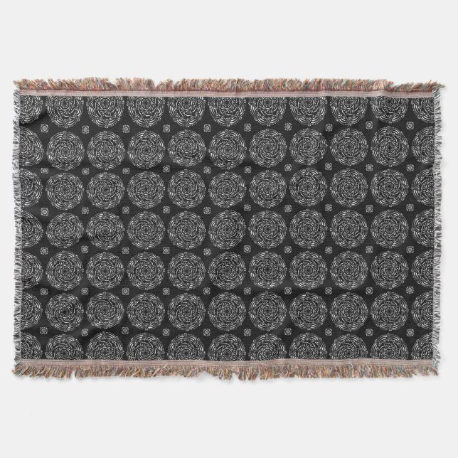Raven Mandala Throw Blanket (Front)