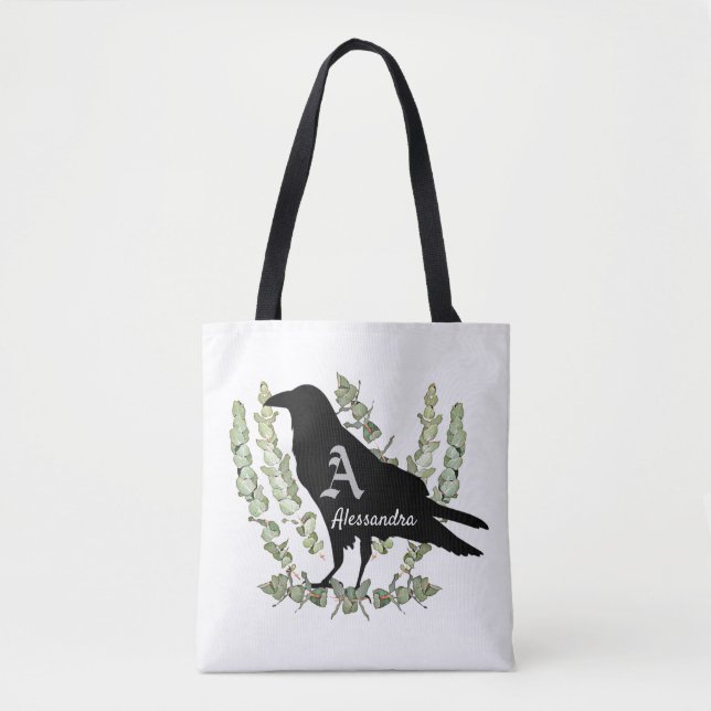 Raven Monogram Spirit Animal  Totem Tote Bag (Front)