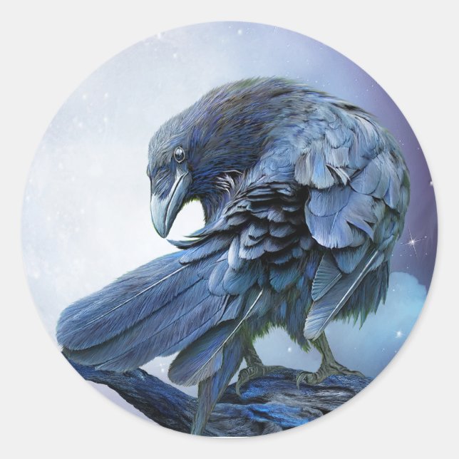 Raven Moon Art Sticker (Front)