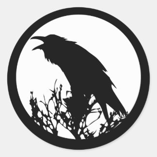 Raven Moon Classic Round Sticker