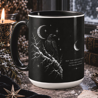 Raven Moon Gothic Christmas Winter Mug