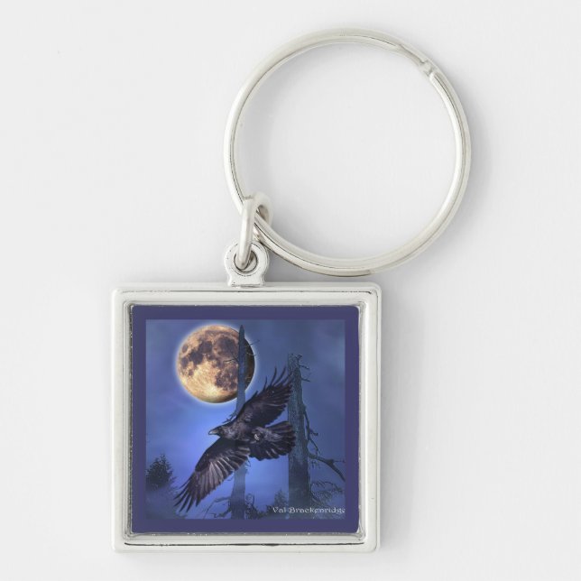 RAVEN & Moon Gothic Mystic Keychain (Front)