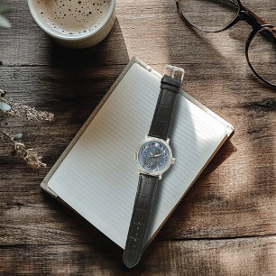 Raven Moon Phase Stars Blue Watch