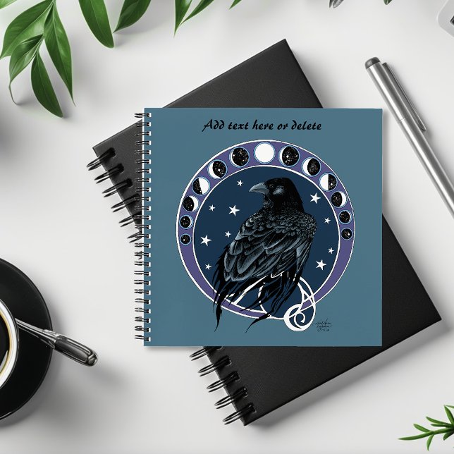 Raven Moon Phases Stars Blue Notebook (Creator Uploaded)