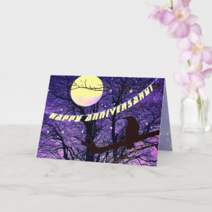 Raven, Moon, Sun, Stars,  Anniversary Card