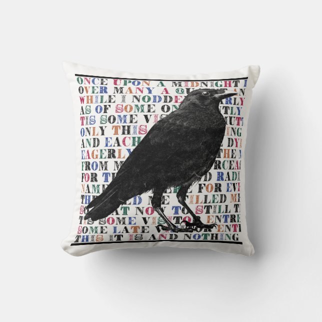 Raven Never More throw pillow (Front)