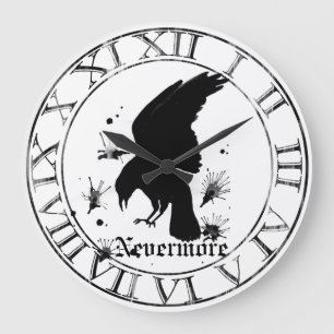 Raven Nevermore Large Clock