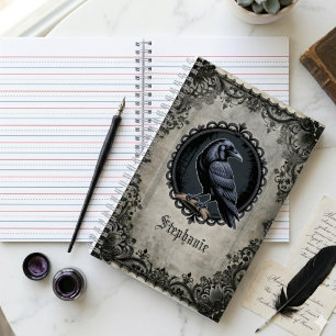 Raven Notebook – Gothic Dark Academia Gift