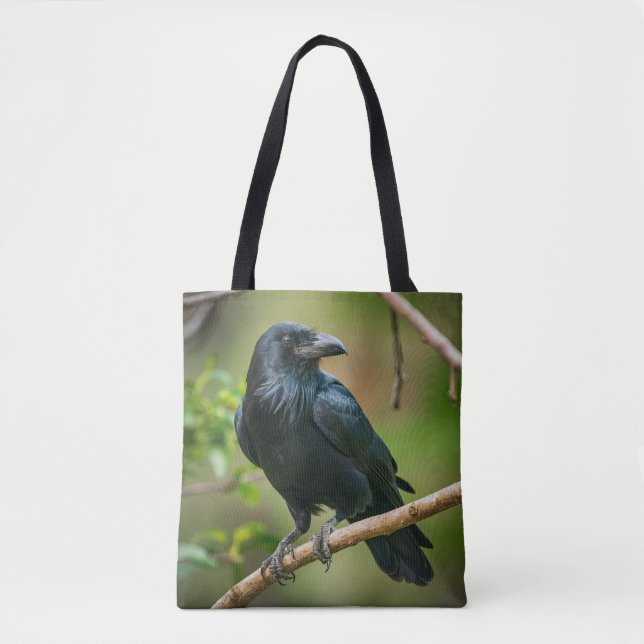 Raven on a Branch Tote Bag (Front)
