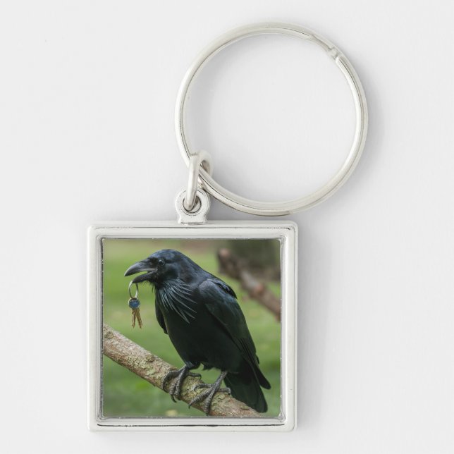 Raven on a Branch with Key Ring (Front)