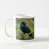 Raven on a Tree Branch