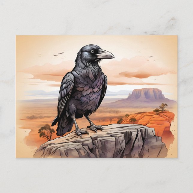 Raven on cliff postcard (Front)