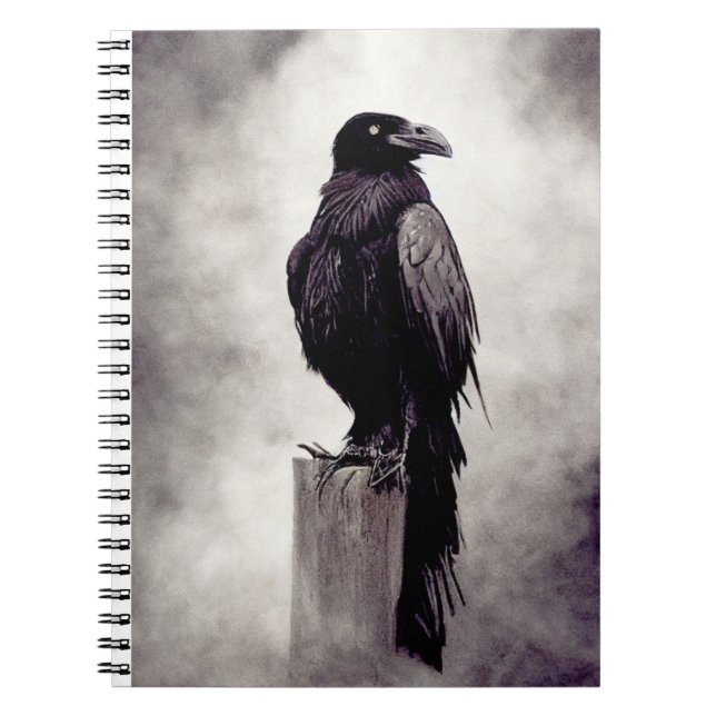 Raven on post notebook (Front)
