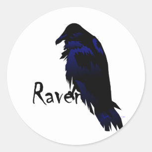 Raven on Raven Classic Round Sticker