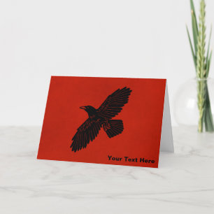 Raven On Red Holiday Card