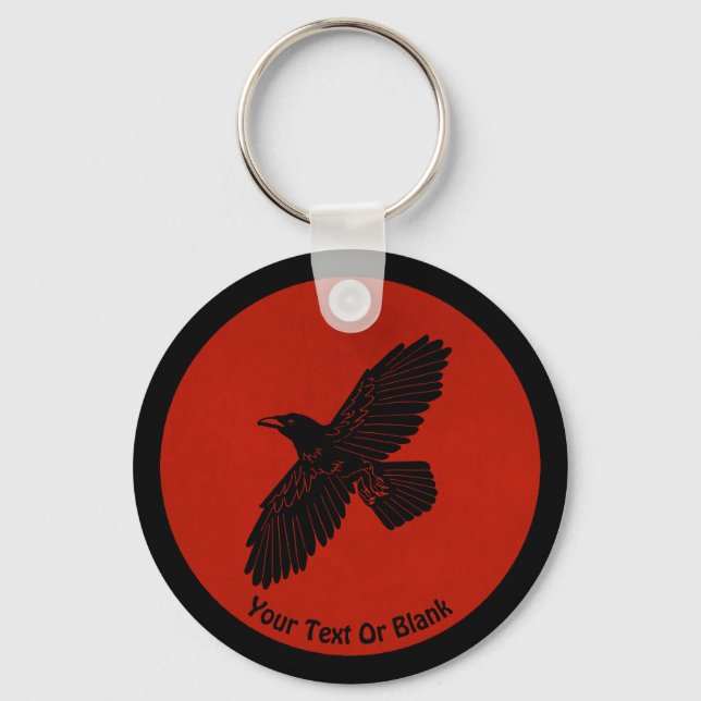 Raven On Red Key Ring (Front)