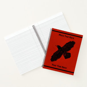 Raven On Red Notebook