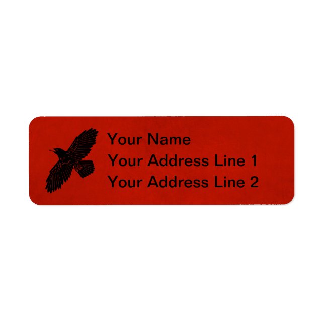Raven On Red Return Address Label (Front)