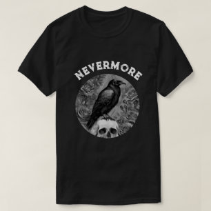 Raven On Skull With Roses T-Shirt
