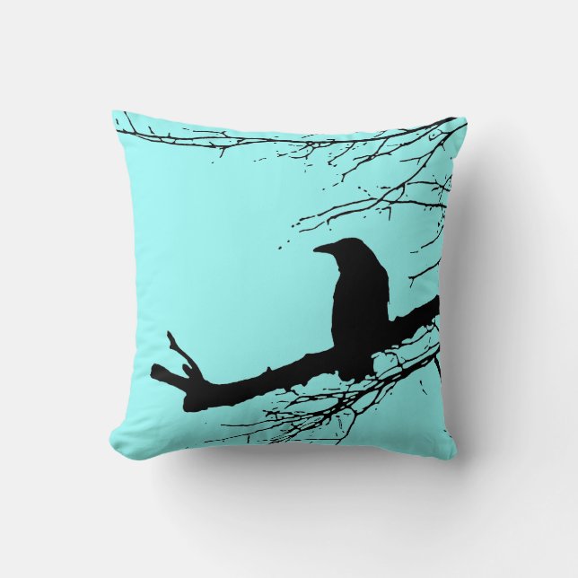 Raven on the Tree by Alexandra Cook Cushion (Front)