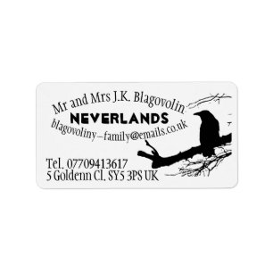 Raven on the Tree Label