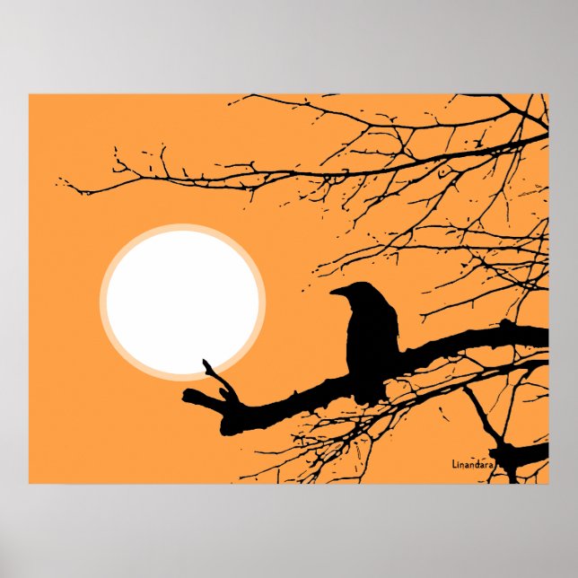 Raven on the Tree Sun Poster (Front)