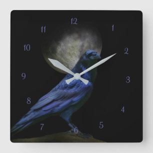 Raven or Crow Magic Gothic Clock